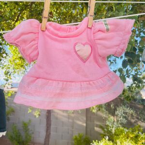 Vintage Cabbage Patch Kids Girls Sweatshirt Pink Heart Top Short Sleeve Doll Top